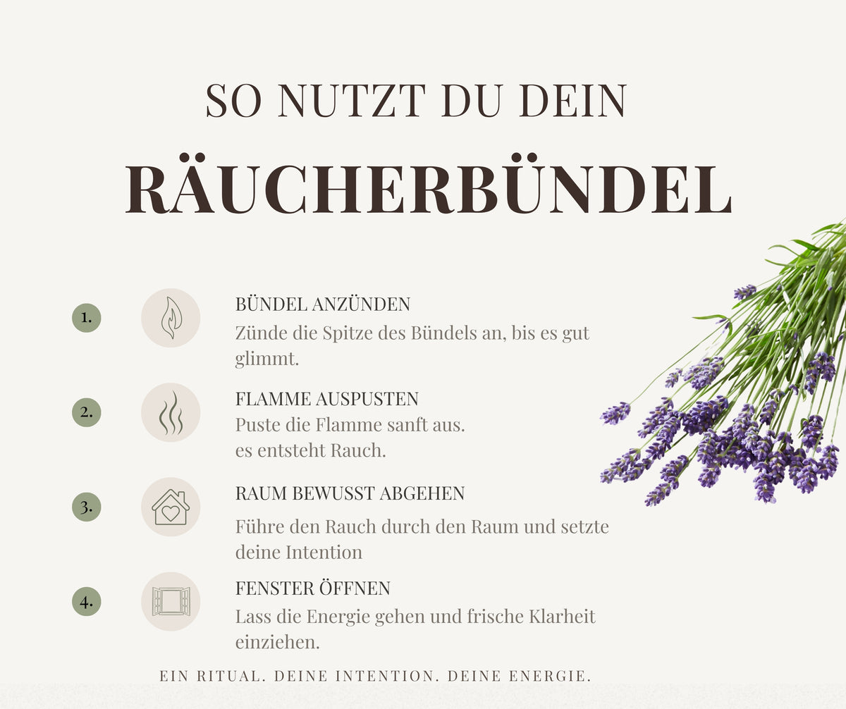 Lavendel Räucherbündel - Reines Lavendel Räucherwerk