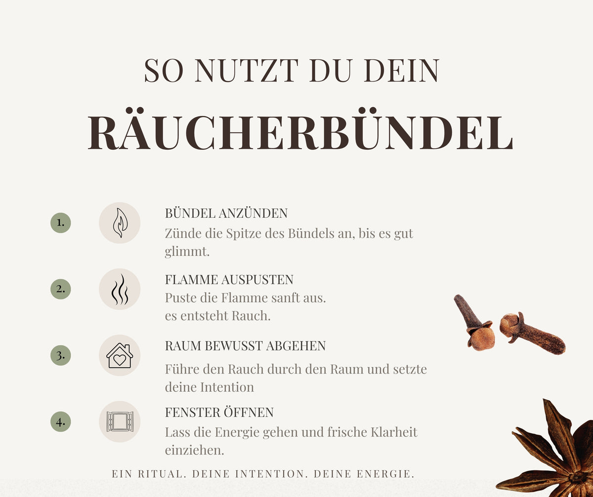 Räucherbündel Klarheit - Salbei, Palo Santo & Anis