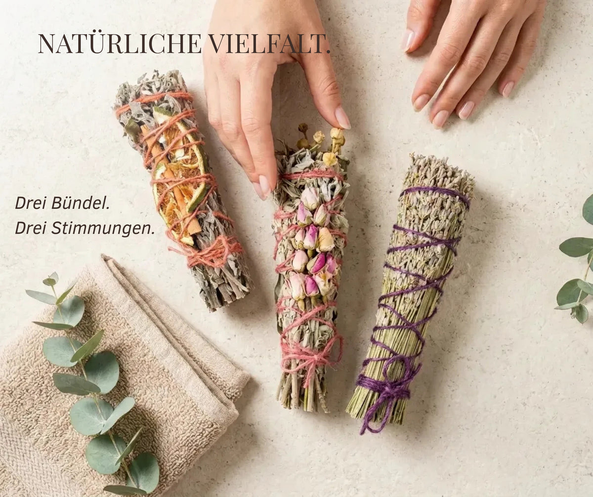 Farben der Balance - Räucherbündel Set für Harmonie, Wärme & Entspannung