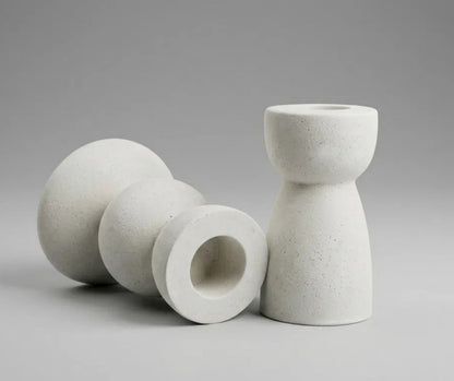 Kerzenständer „Nomi“ aus Beton - 2er Set
