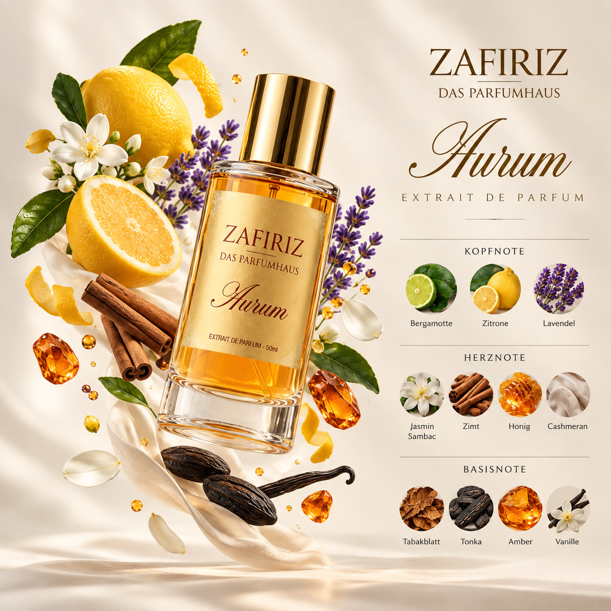 ZAFIRIZ Aurum – Extrait de Parfum 50 ml