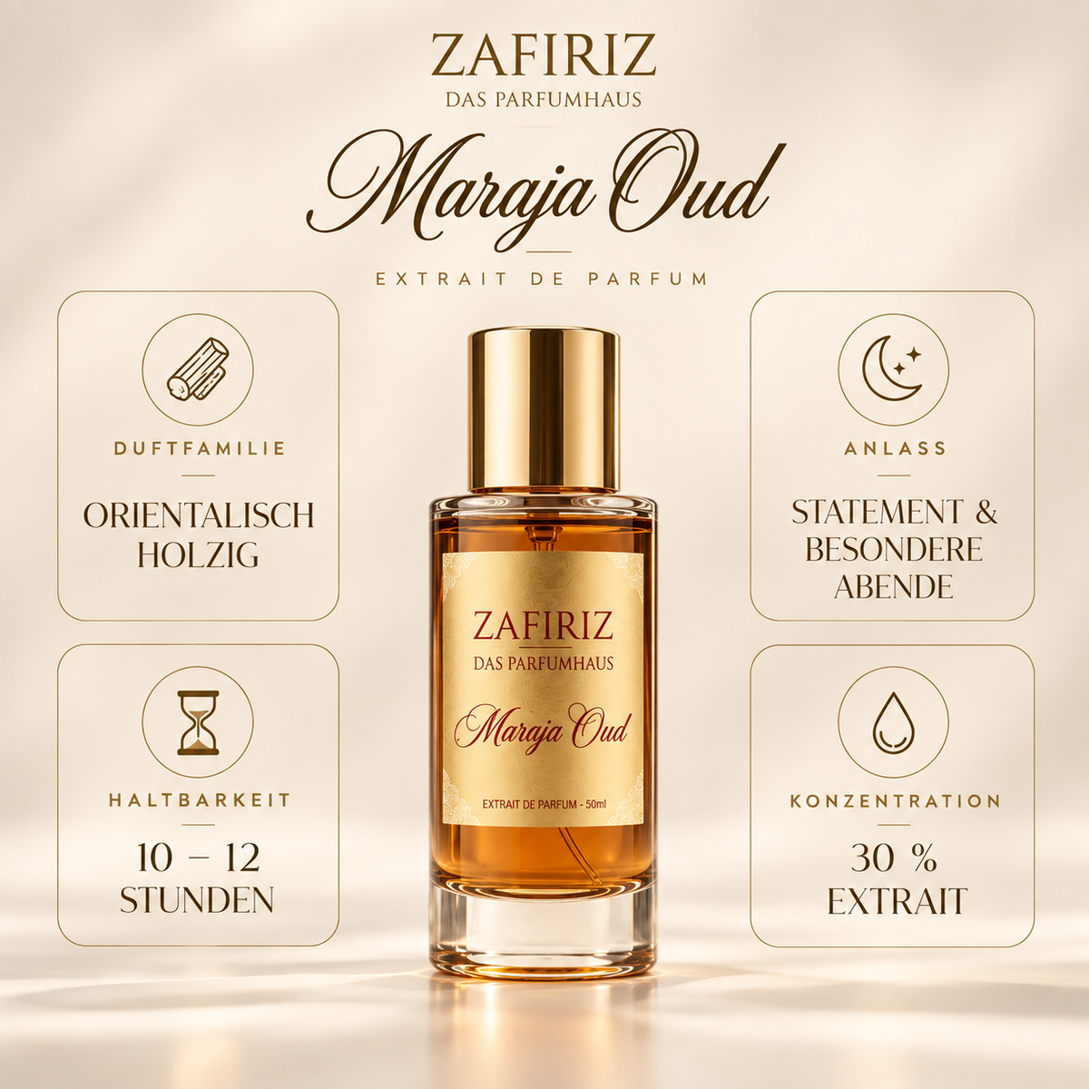 ZAFIRIZ Maraja Oud – Extrait de Parfum 50 ml