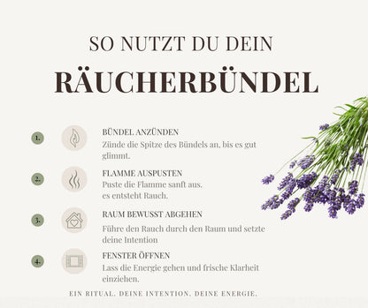 Lavendel Räucherbündel - Reines Lavendel Räucherwerk
