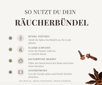 Räucherbündel Klarheit - Salbei, Palo Santo & Anis