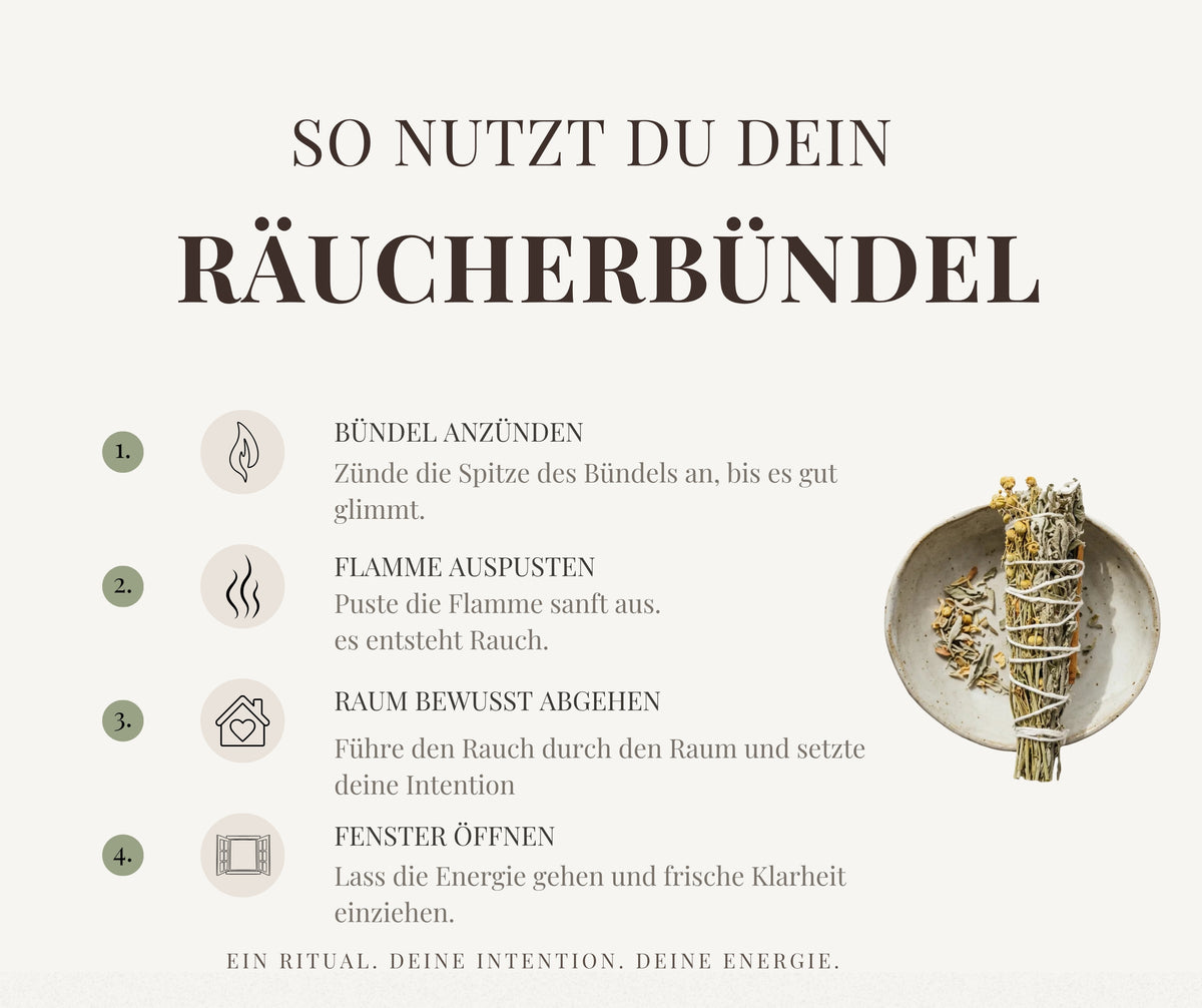 Ritual Räucherbündel - Salbei, Lavendel, Steppenraute & Zimt