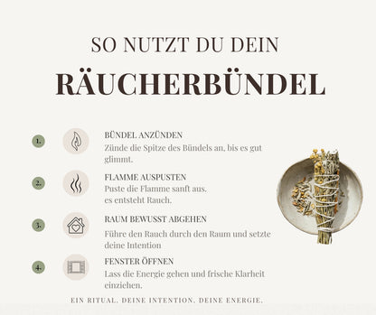 Ritual Räucherbündel - Salbei, Lavendel, Steppenraute & Zimt