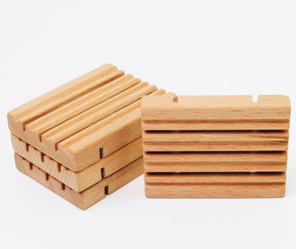 Holz Seifenablage - Buche, geriffelt