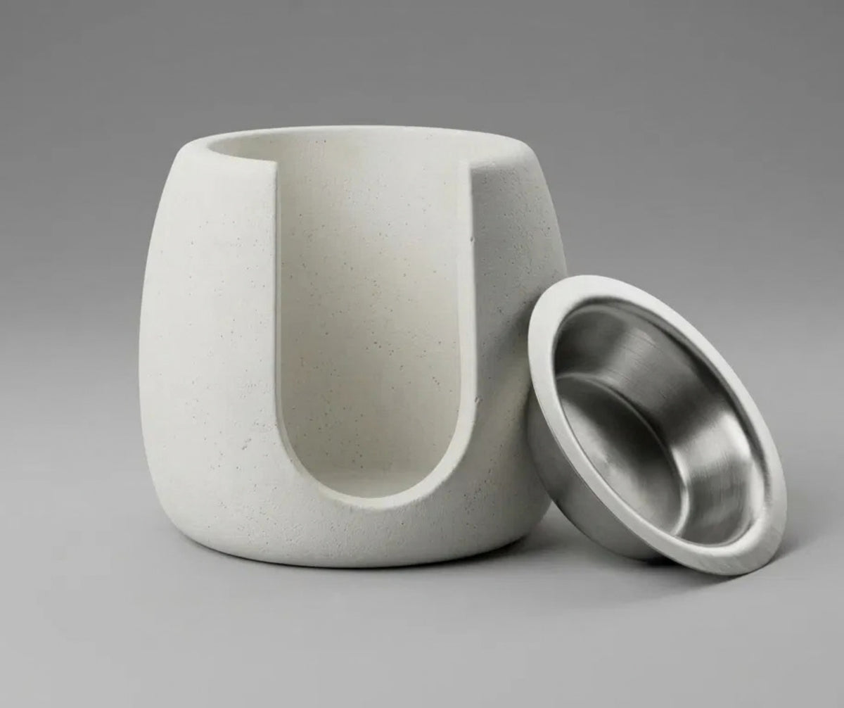 Duftlampe & Räucherstövchen aus Beton „Aura“ - für Weihrauch, ätherische Öle und Duftwachs
