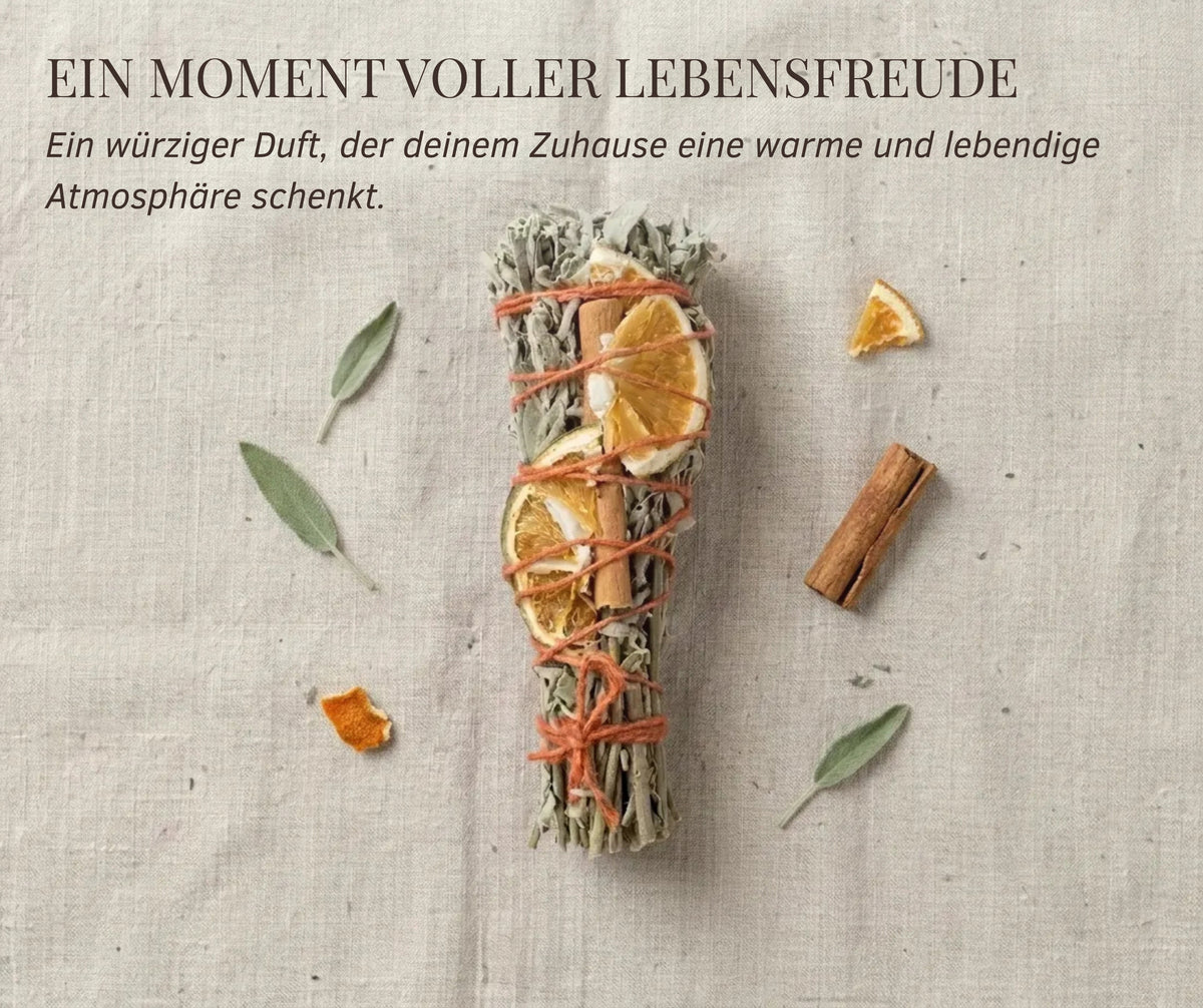 Sonnenkraft Räucherbündel - Salbei, Zimt & Orange