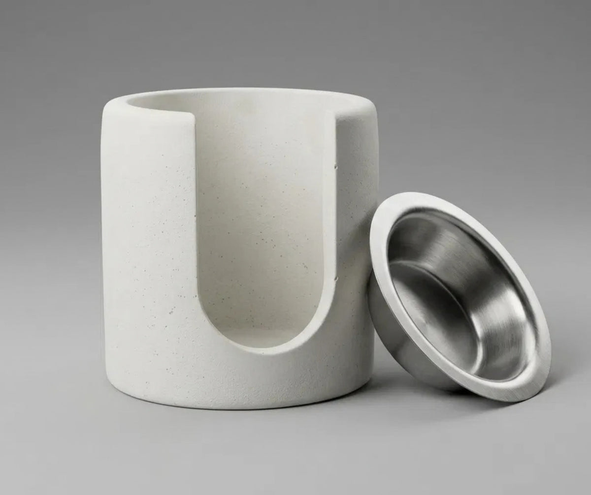 Duftlampe & Räucherstövchen aus Beton „Pure“ - für Weihrauch, ätherische Öle und Duftwachs