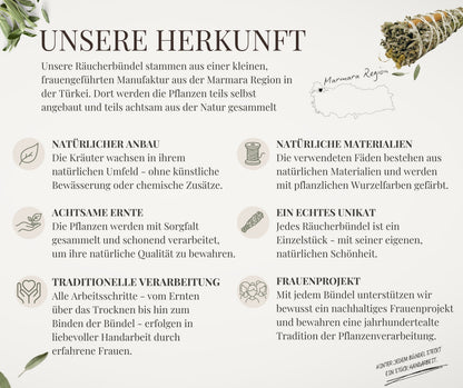 Ritual Räucherbündel - Salbei, Lavendel, Steppenraute & Zimt