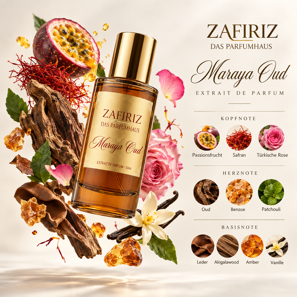 ZAFIRIZ Maraja Oud – Extrait de Parfum 50 ml